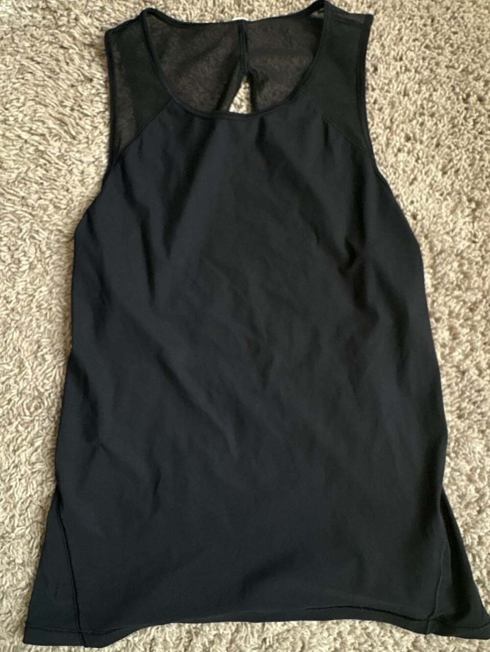 Lululemon Black Sculpt Tank II Athletic Workout Shirt with Mesh Detail